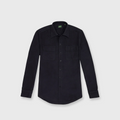 SID MASHBURN Luke Work Shirt Navy Brushed Twill
