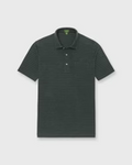 SID MASHBURN Short-Sleeved Polo Heather Sea Moss/Heather Brown Stripe Pima Pique