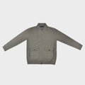 Seaward & Stearn Wool Bomber Zip Cardigan in Oatmeal