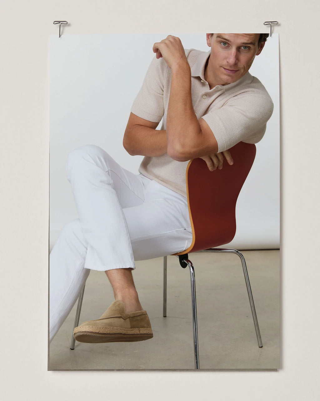 Sid Mashburn Textured Hyannis Polo Sweater Bone Cotton/Linen