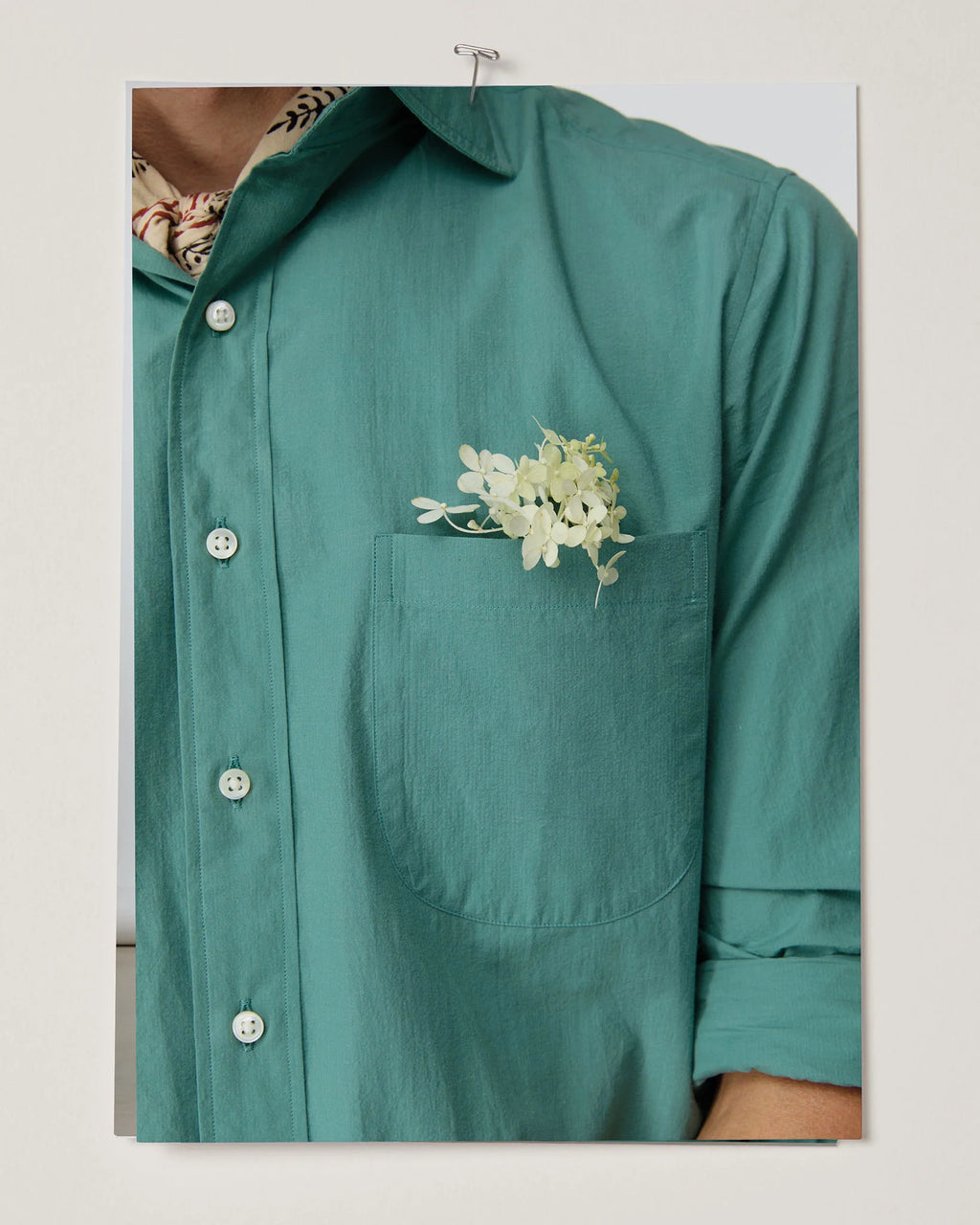 Sid Mashburn Spread Collar Sport Shirt Green Shadow Stripe Poplin