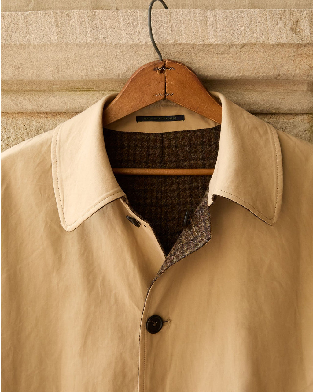 Sid Mashburn Reversible Traveler's Trench - Peat/Espresso/Khaki Houndstooth Tweed - image 2