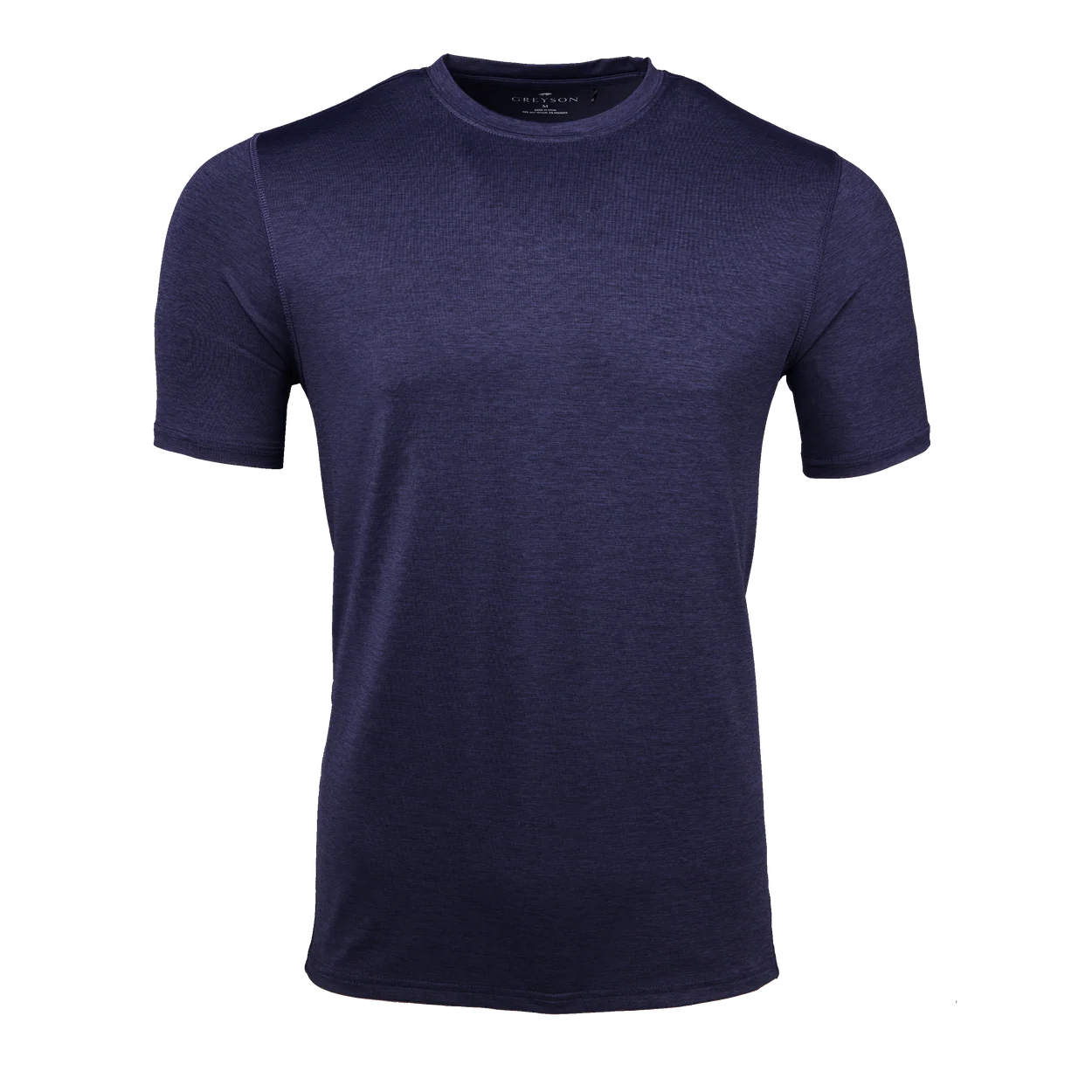 Navy blue t-shirt on a white background