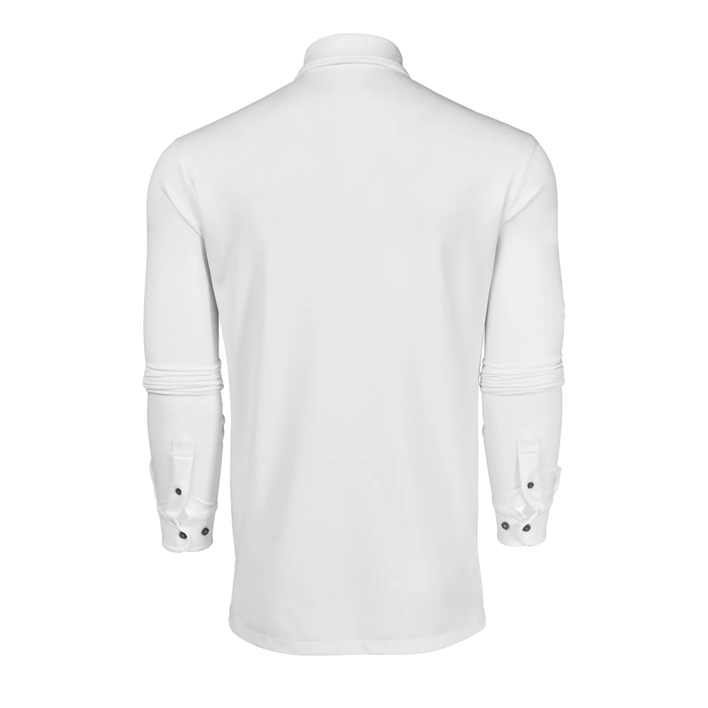 White dress shirt with long sleeves on a white background