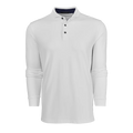 White long-sleeve polo shirt on a white background