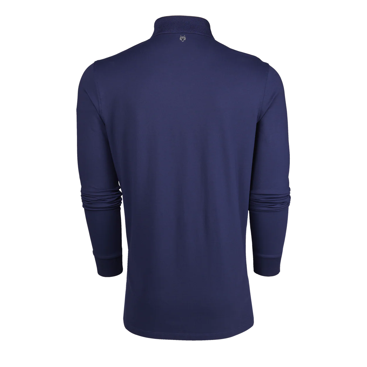 Navy blue long-sleeve shirt on a white background