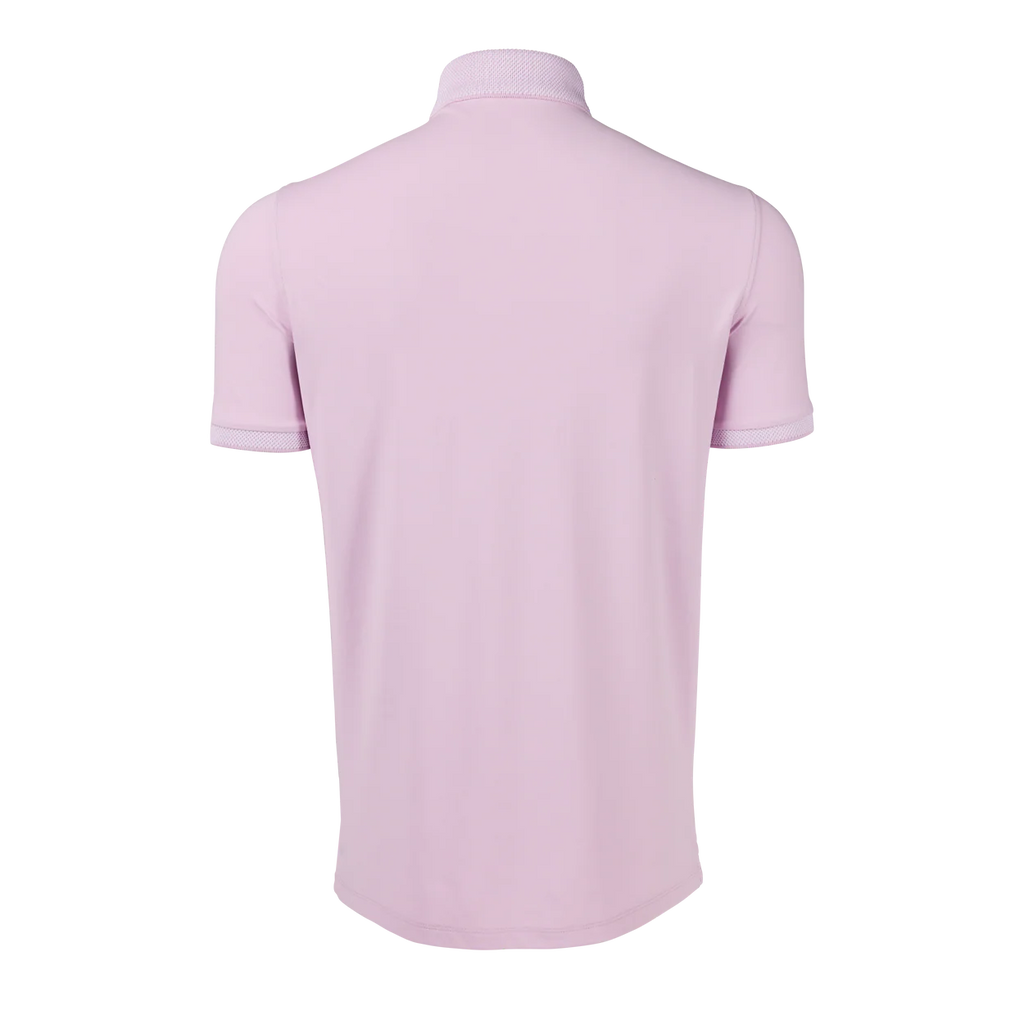 Light pink polo shirt on a white background