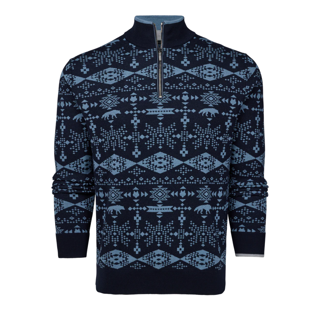 Greyson Saratoga Grand Teton Quarter-Zip Sweater Lightweight Merino Wool Sweater