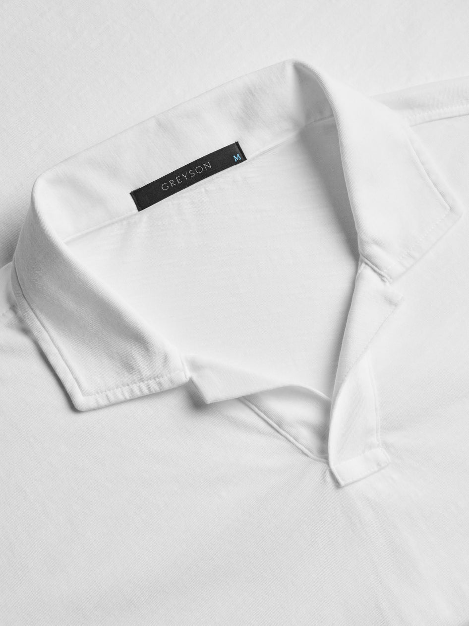 Greyson Alpha Slub Johnny Collar Short Sleeve Polo Relaxed Cotton Johnny Collar Polo