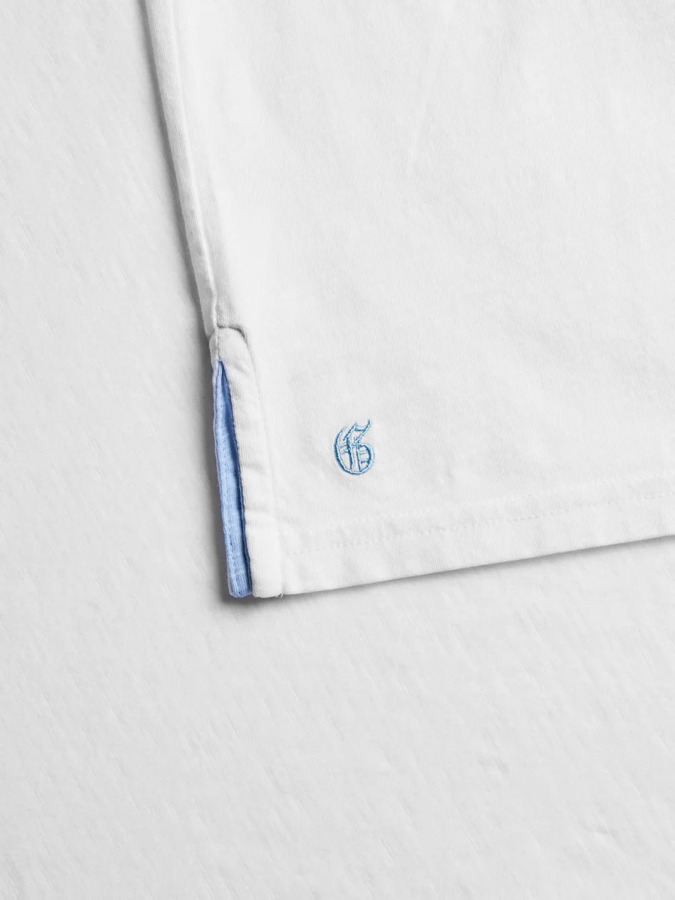 Greyson Alpha Slub Johnny Collar Short Sleeve Polo Relaxed Cotton Johnny Collar Polo