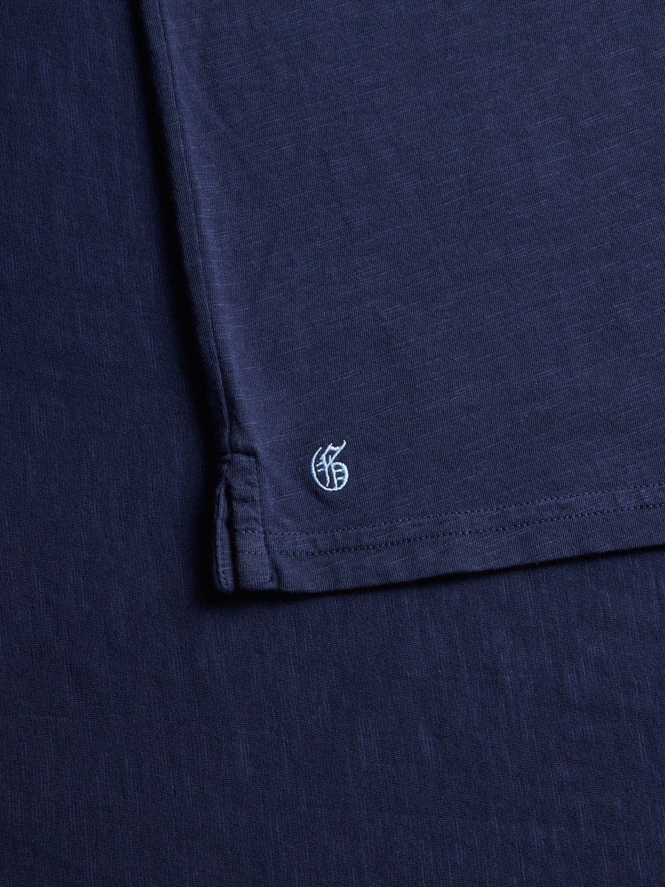 Greyson Alpha Slub Johnny Collar Short Sleeve Polo Relaxed Cotton Johnny Collar Polo