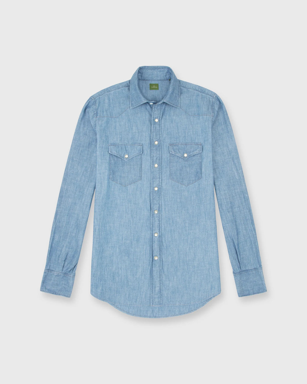 Sid Mashburn Western Work Shirt Extra Light Washed Indigo Chambray