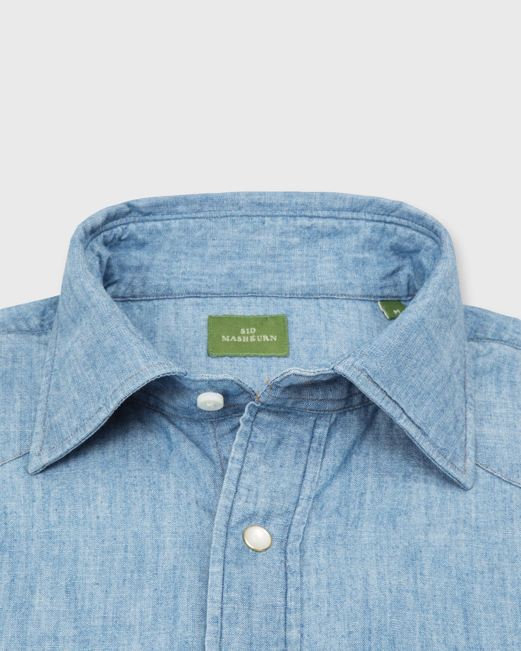 Sid Mashburn Western Work Shirt Extra Light Washed Indigo Chambray