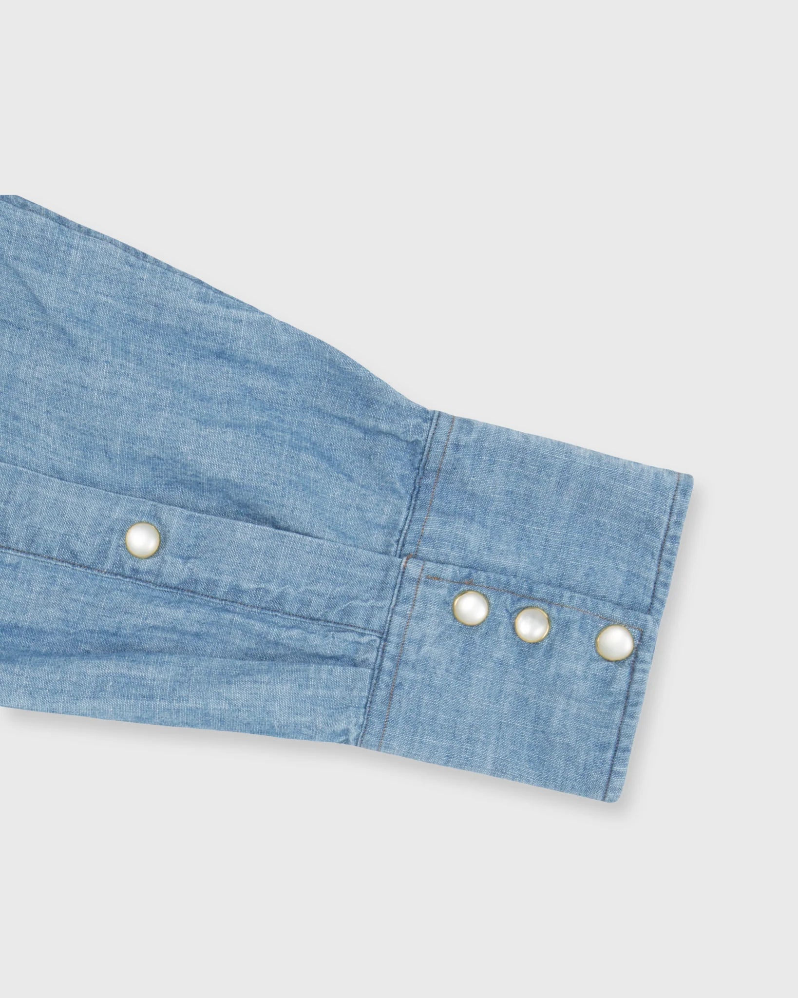 Sid Mashburn Western Work Shirt Extra Light Washed Indigo Chambray