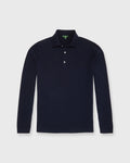 Sid Mashburn Long-Sleeved Rally Polo Sweater Navy Cotton