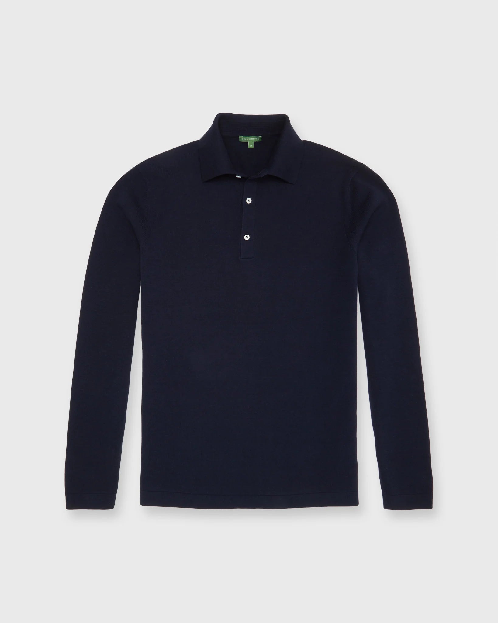 Sid Mashburn Long-Sleeved Rally Polo Sweater Navy Cotton