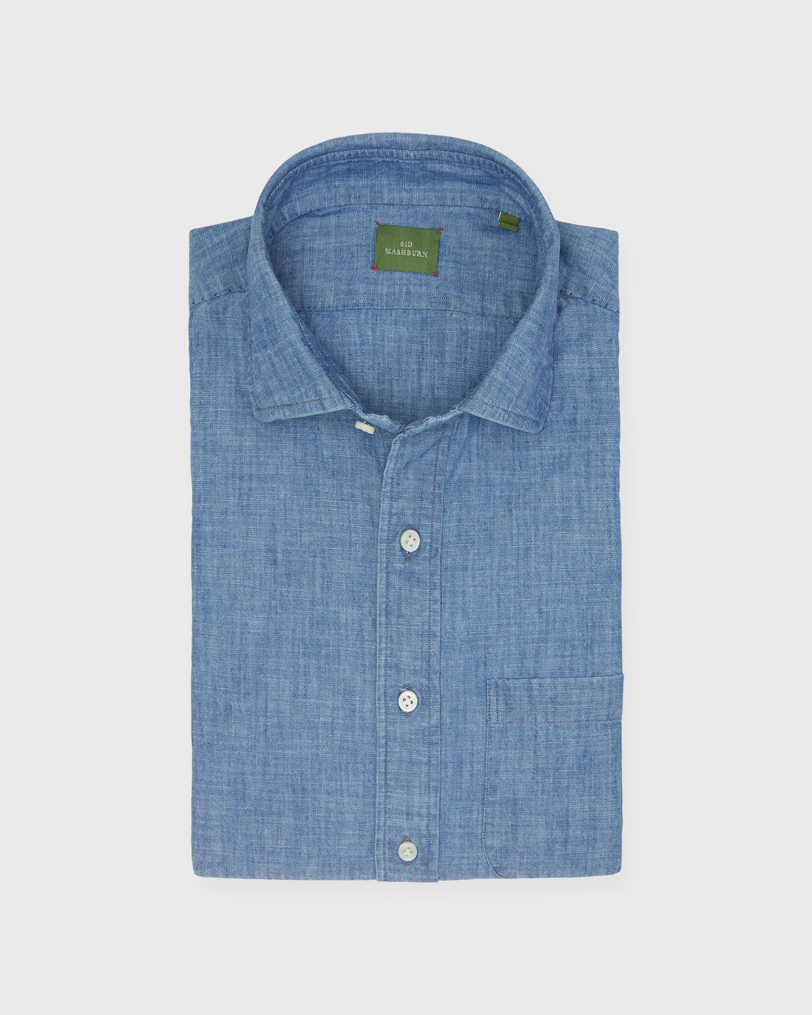 Sid Mashburn Otto Handmade Sport Shirt Extra Light Washed Chambray