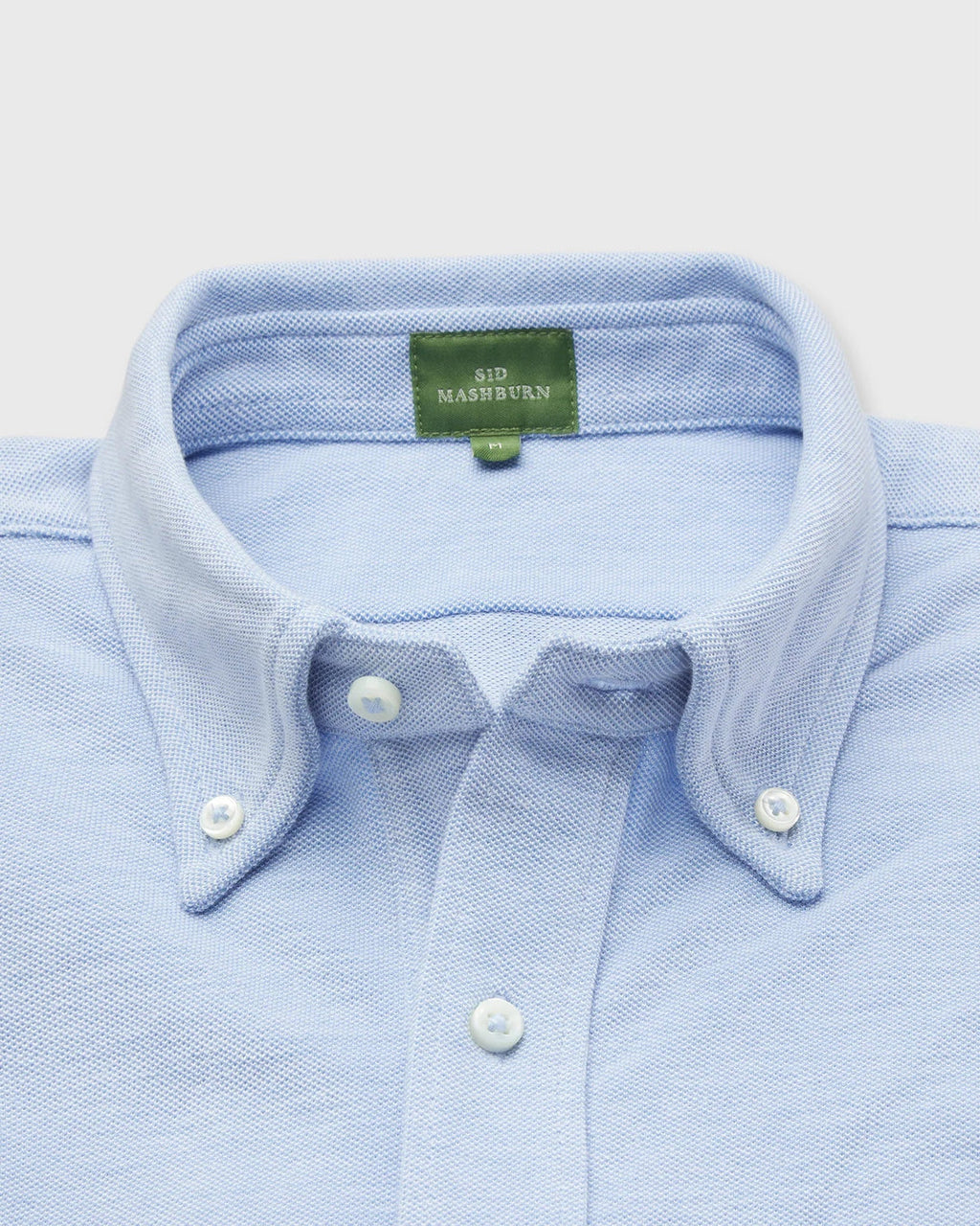 Sid Mashburn Knit Button-Down Popover Sky Oxford Pique Long-Sleeved