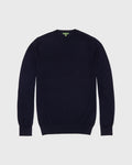 Sid Mashburn Fine-Gauge Crewneck Sweater Navy Escorial Wool