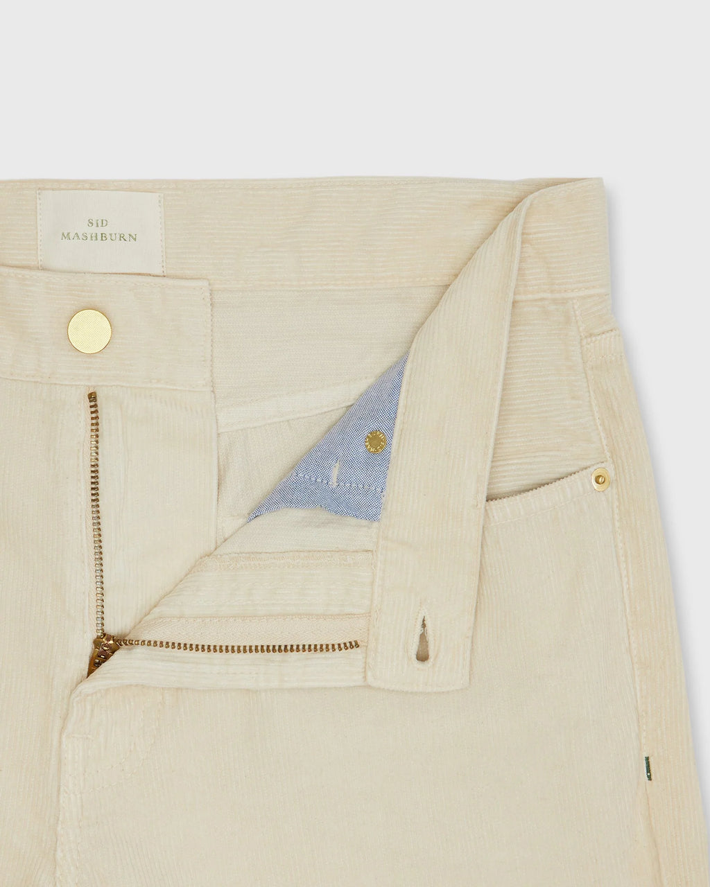 Sid Mashburn Slim Straight 5-Pocket Pant Bone Garment-Dyed Corduroy