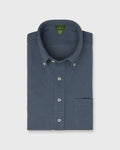 Sid Mashburn Knit Button-Down Popover Shirt Steel Blue Pique