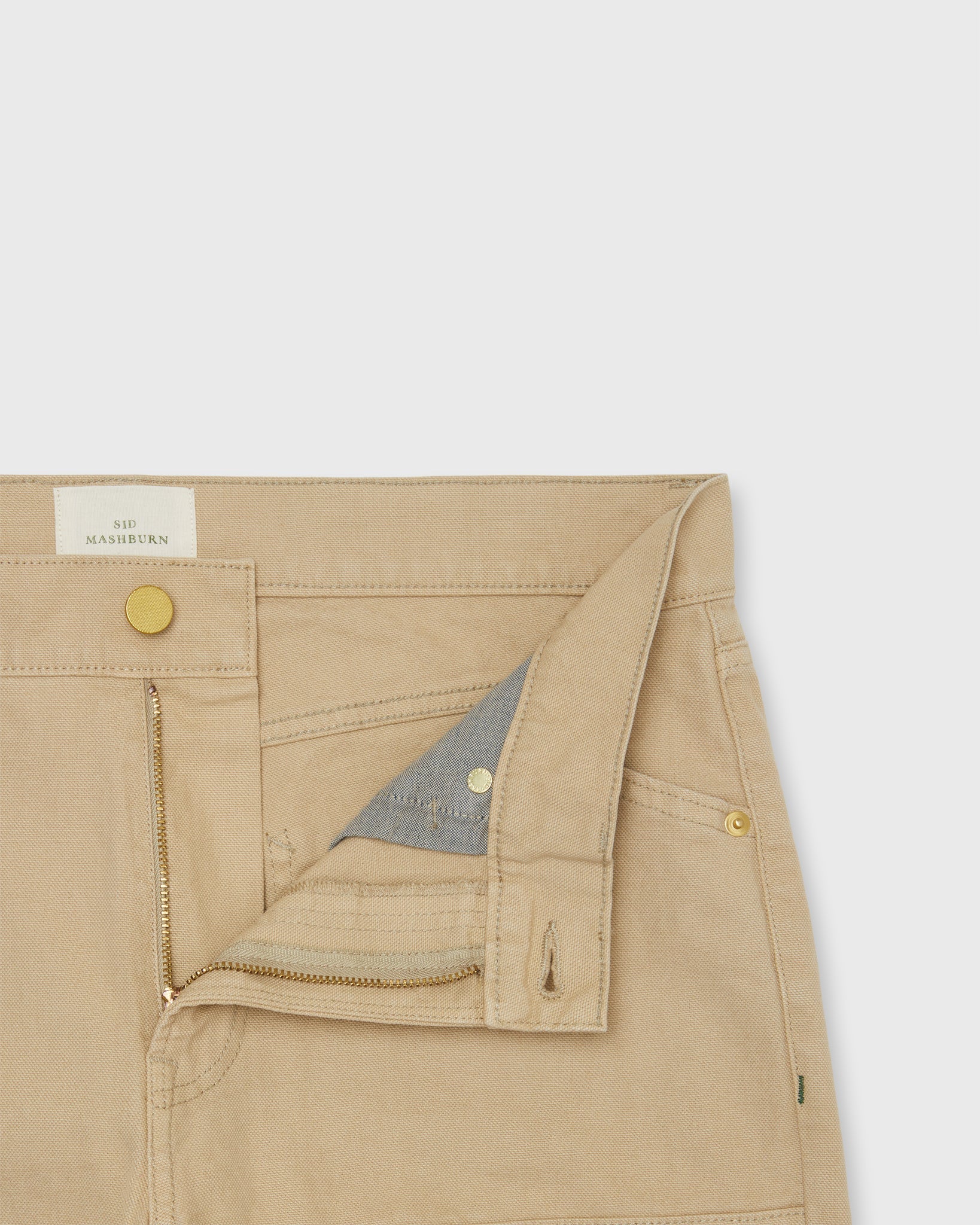 Sid Mashburn Brush Pant Khaki Garment-Dyed Canvas