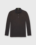 Sid Mashburn Long-Sleeved Polo Brown Dark Oxford Pima Pique