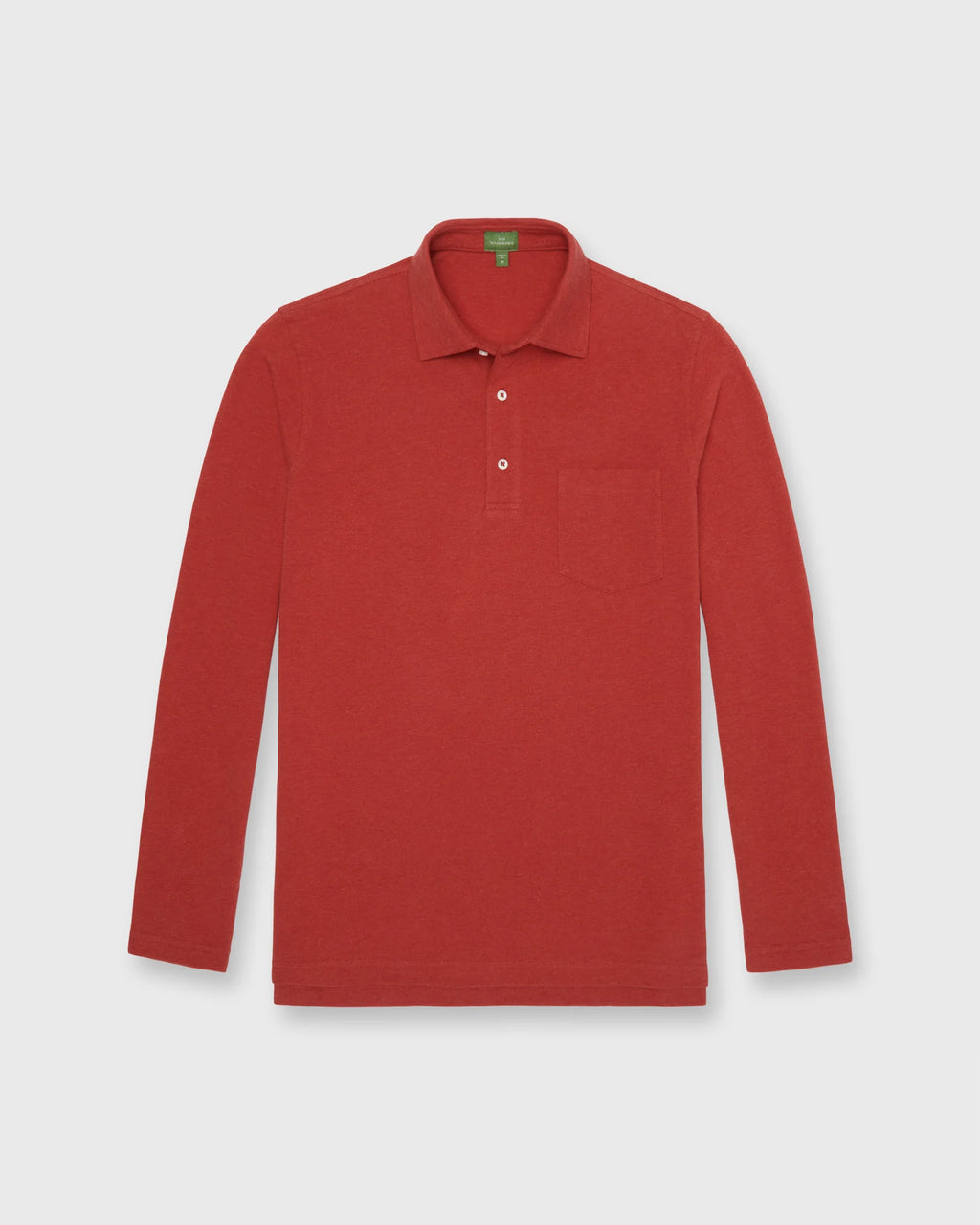 Sid Mashburn Long-Sleeved Polo Heather Spice Pima Pique