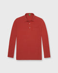 Sid Mashburn Long-Sleeved Polo Heather Spice Pima Pique