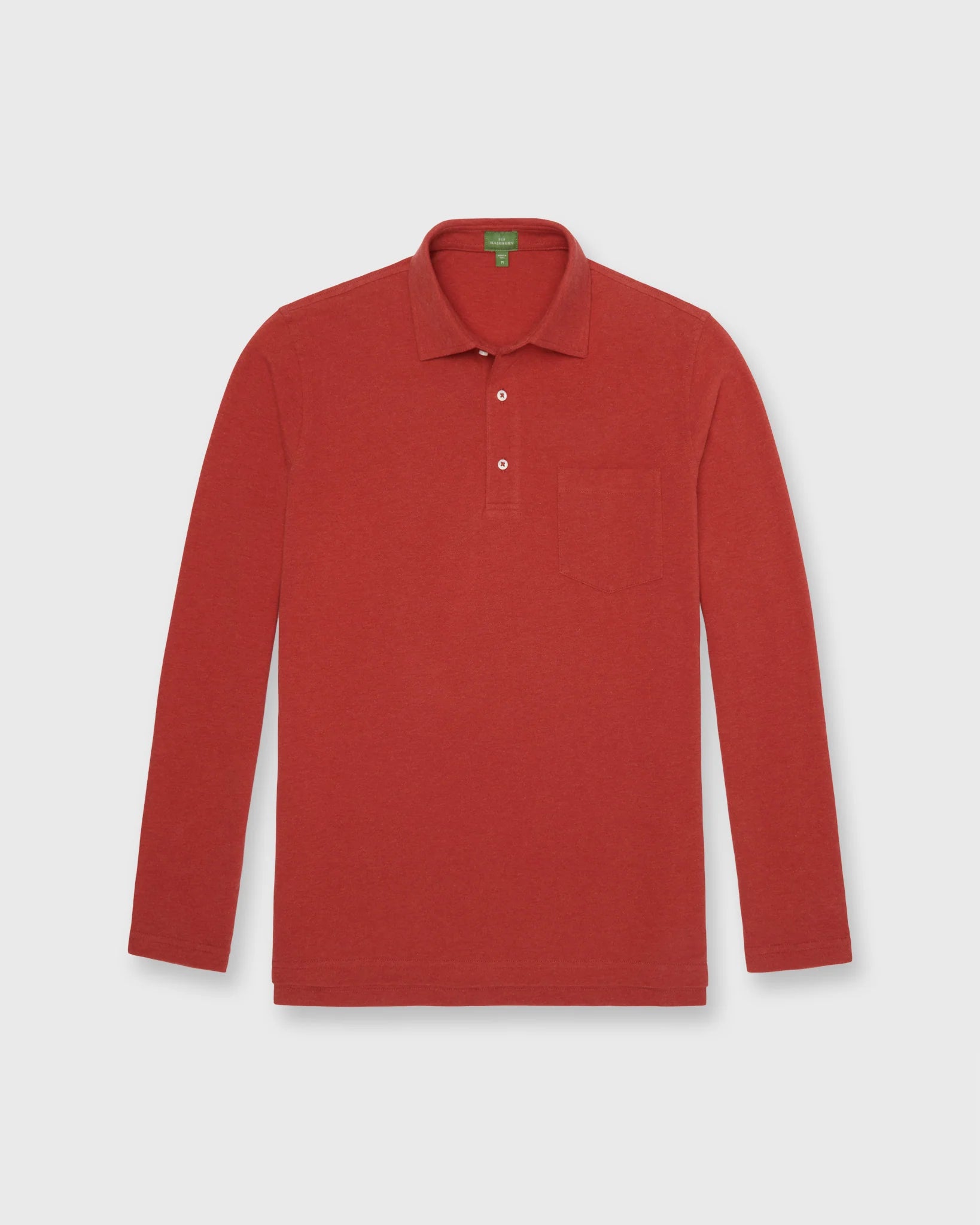 Sid Mashburn Long-Sleeved Polo Heather Spice Pima Pique