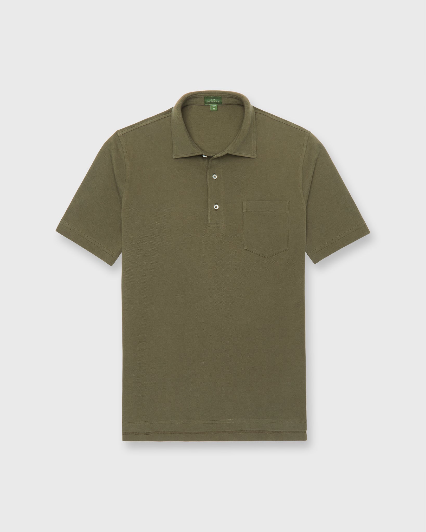 Sid Mashburn Short-Sleeved Polo Olive Pima Pique