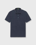 Sid Mashburn Short-Sleeved Polo Heather Denim/Heather Graphite Stripe Pima Pique