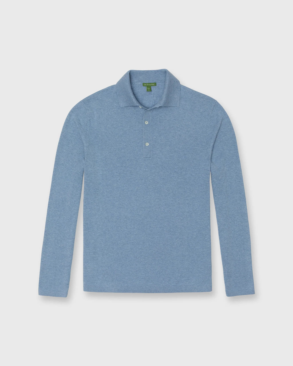 Sid Mashburn Long-Sleeved Rally Polo Sweater Blue Sky Cotton/Cashmere