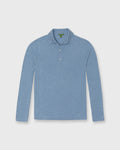 Sid Mashburn Long-Sleeved Rally Polo Sweater Blue Sky Cotton/Cashmere