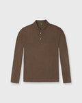 Sid Mashburn Long-Sleeved Rally Polo Sweater Feather Taupe Cotton/Cashmere
