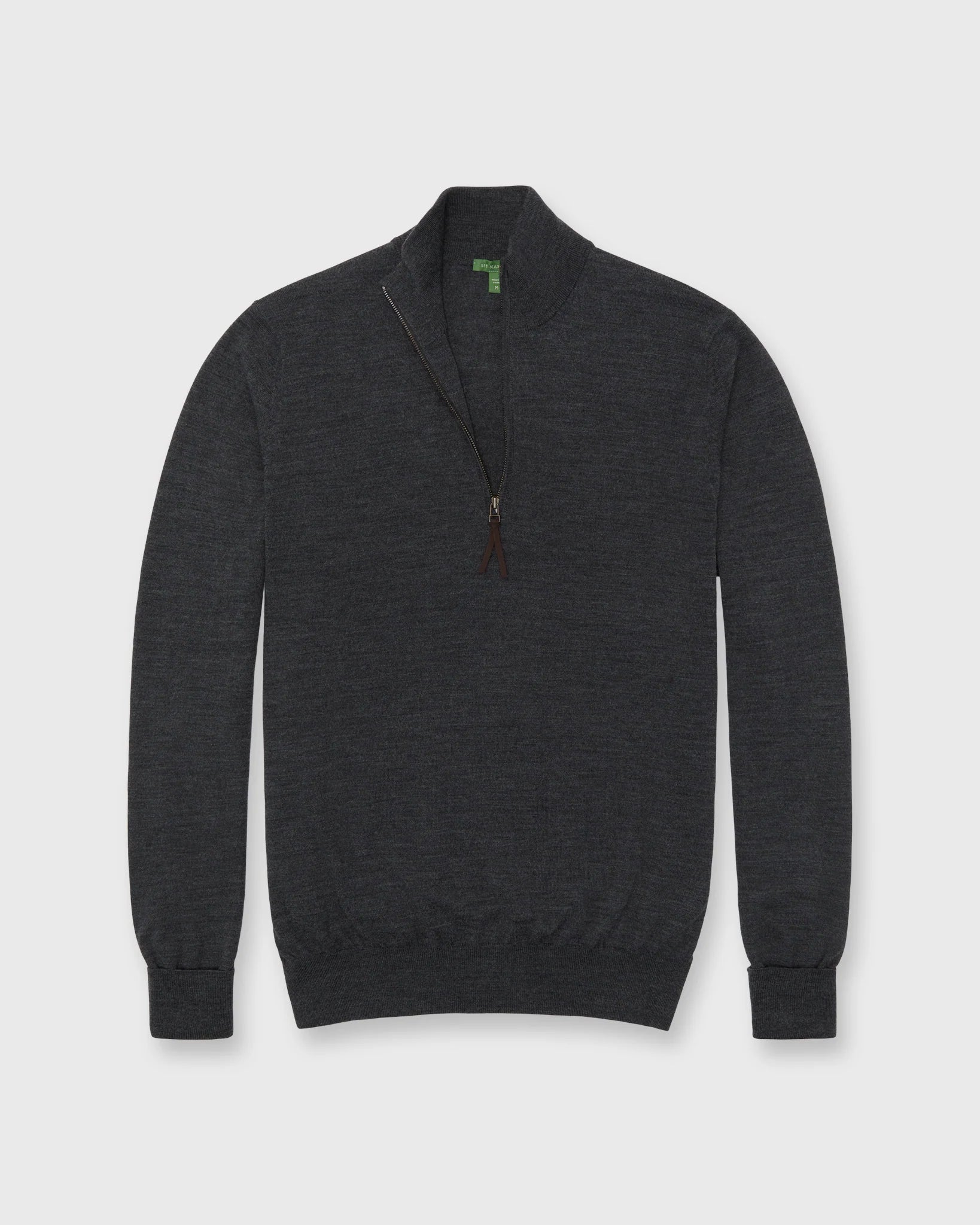 Sid Mashburn Fine-Gauge Track Jacket Sweater Charcoal Escorial Wool