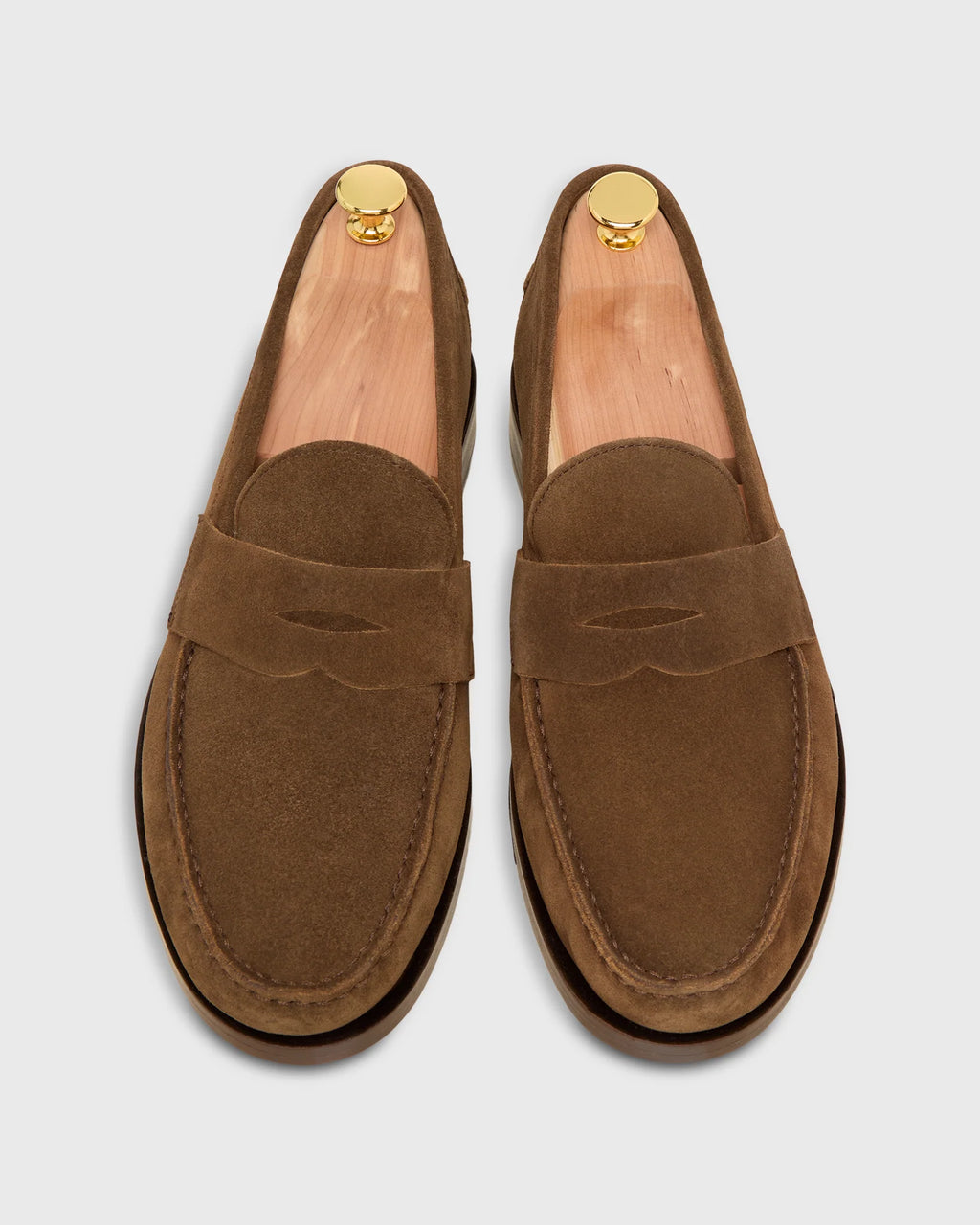 SID MASHBURN Handsewn Penny Loafer Chocolate Suede