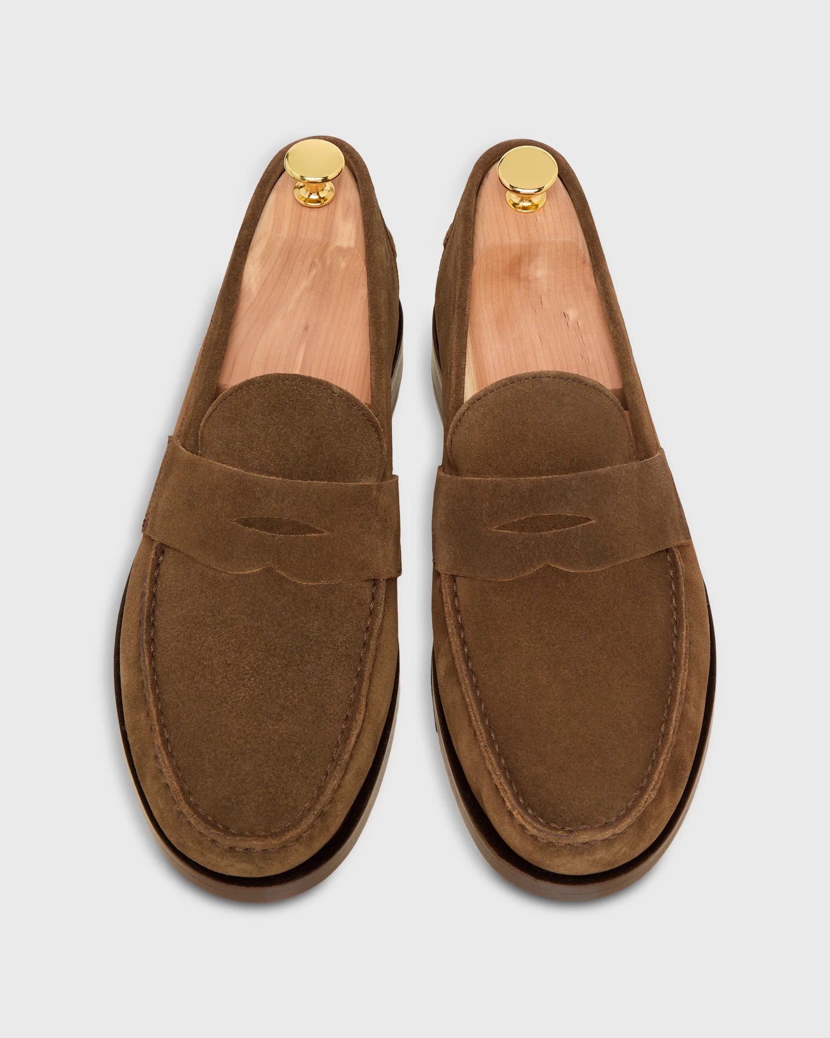SID MASHBURN Handsewn Penny Loafer Chocolate Suede