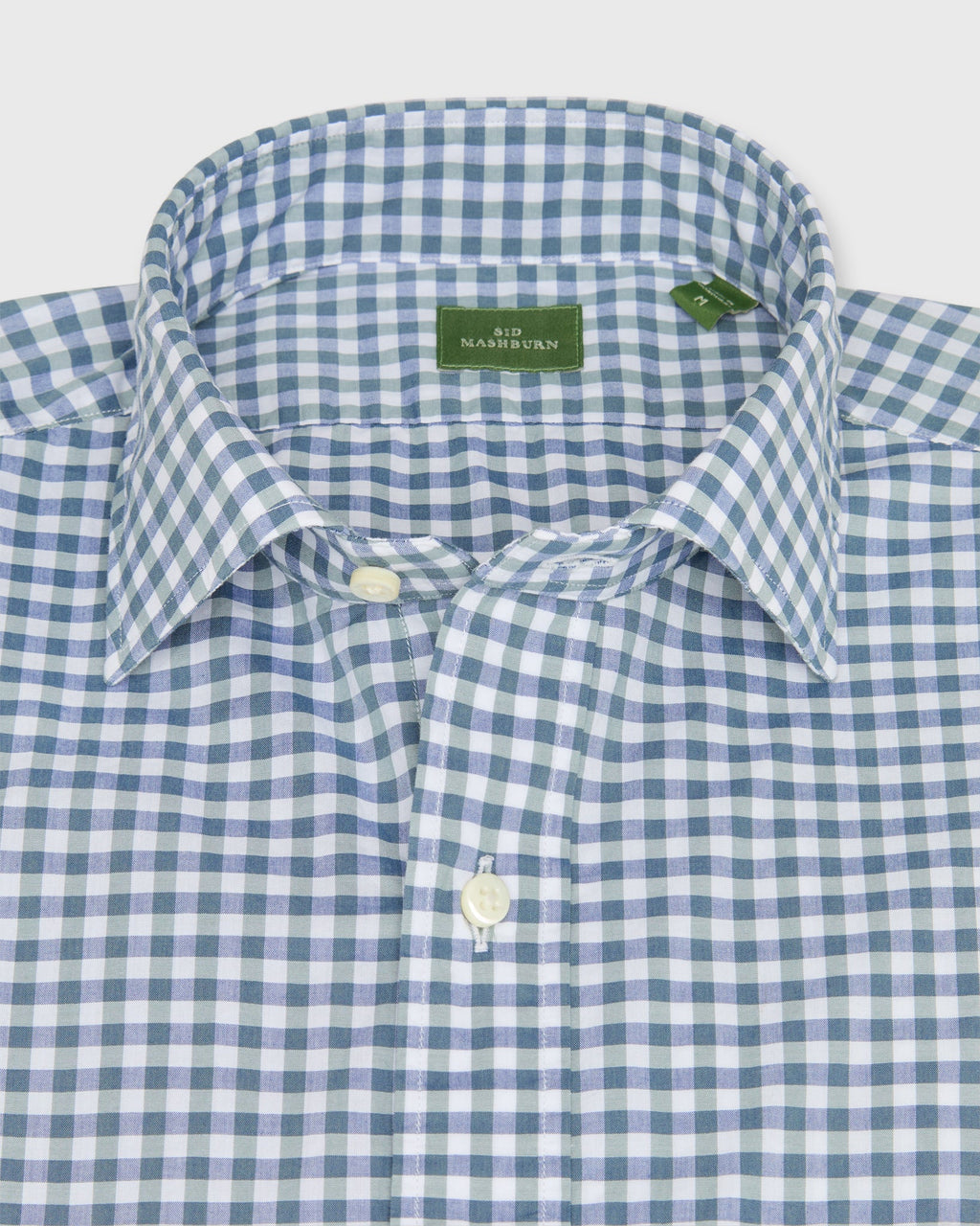 Sid Mashburn Spread Collar Sport Shirt Bluegrass Gingham Poplin