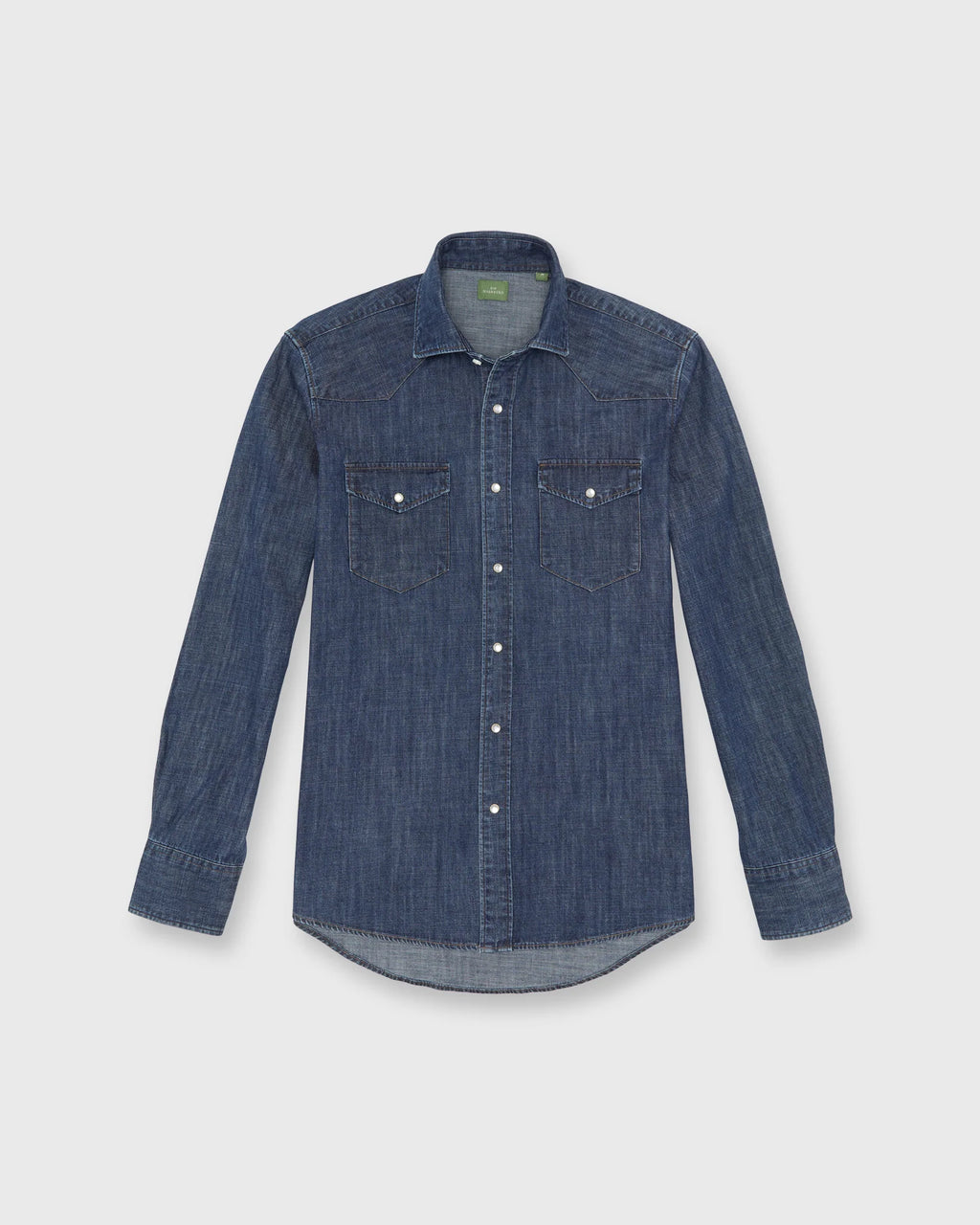Sid Mashburn Western Work Shirt Medium Wash Indigo Lightweight Denim