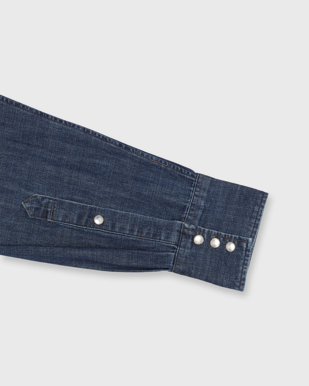 Sid Mashburn Western Work Shirt Medium Wash Indigo Lightweight Denim