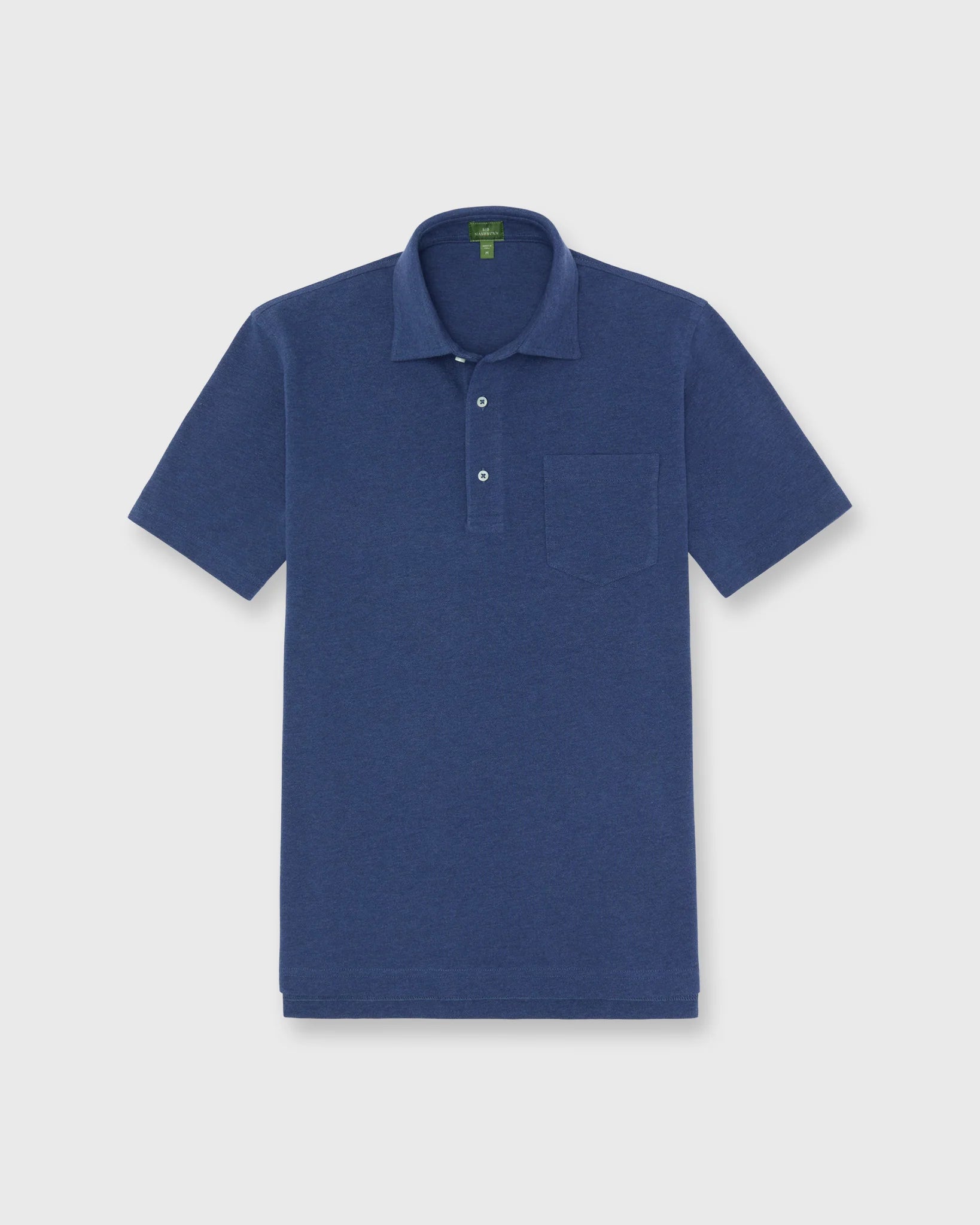 Sid Mashburn Short-Sleeved Polo Heather Ink Pima Pique