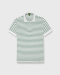 Sid Mashburn Court Polo White/Heather Green Stripe Pima Pique