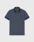 Sid Mashburn Court Polo Navy/Heather Pale Blue Stripe Pima Pique