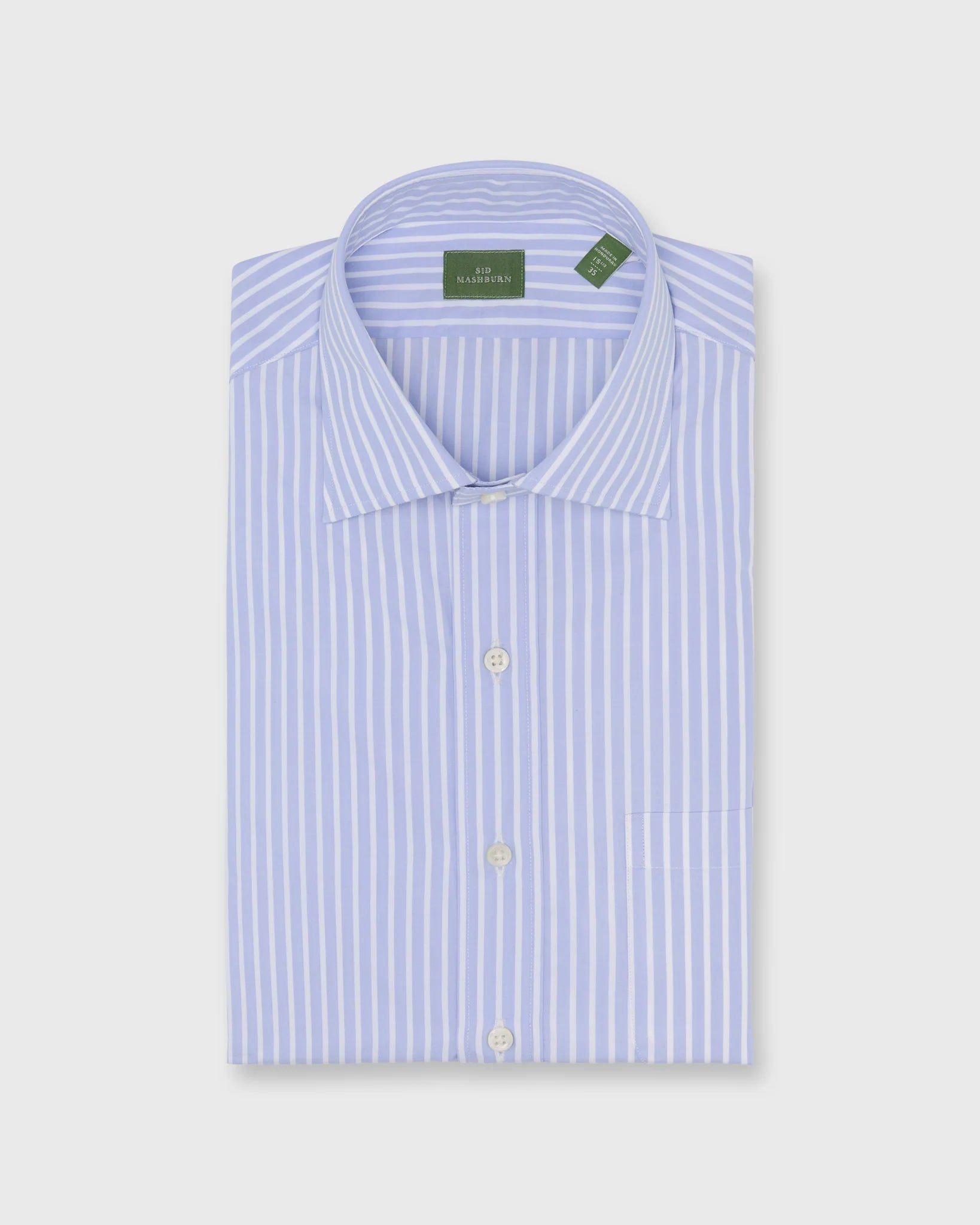 Sid Mashburn Spread Collar Dress Shirt Sky/White Stripe Poplin
