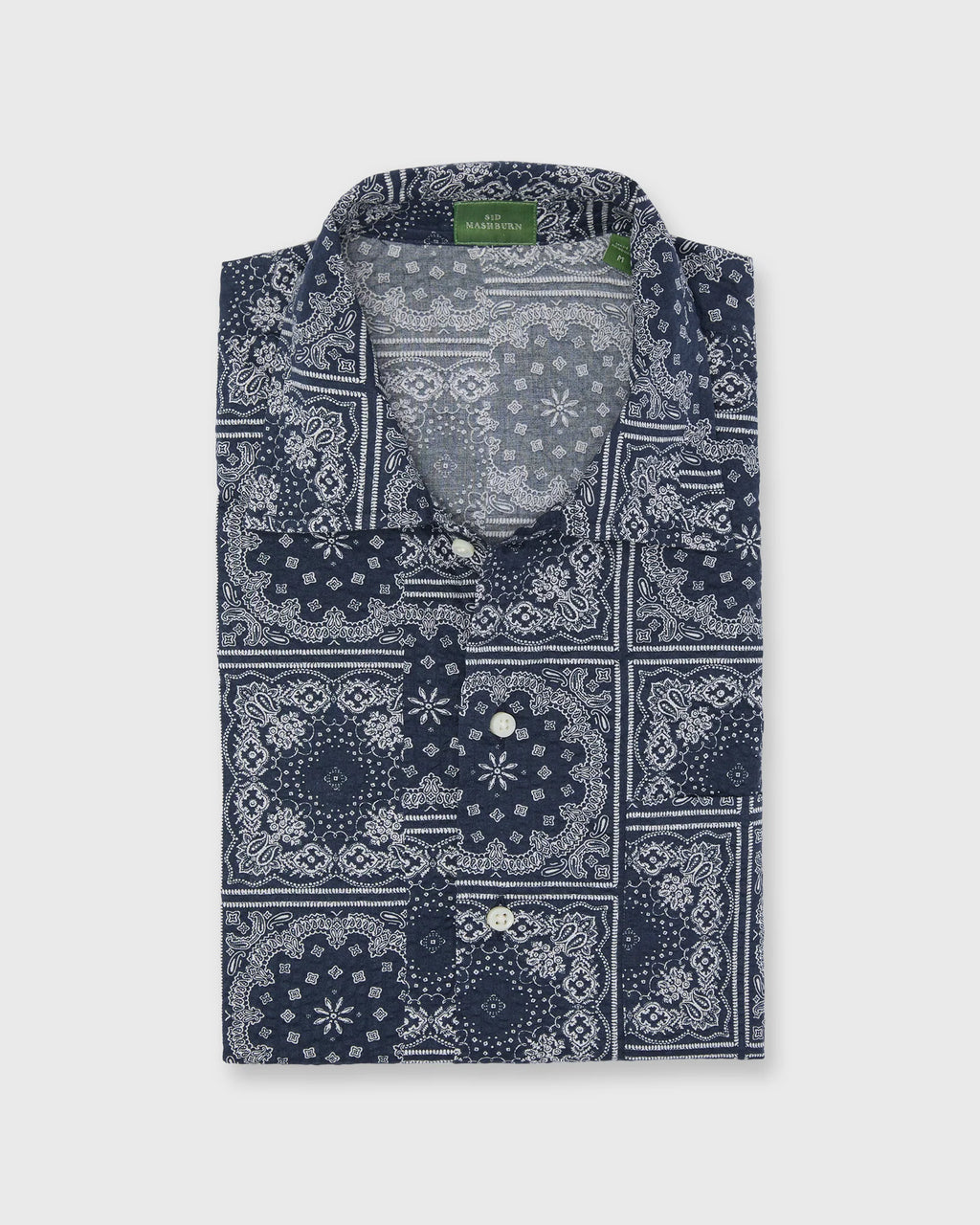 Sid Mashburn Ripley Shirt Navy Paisley Seersucker