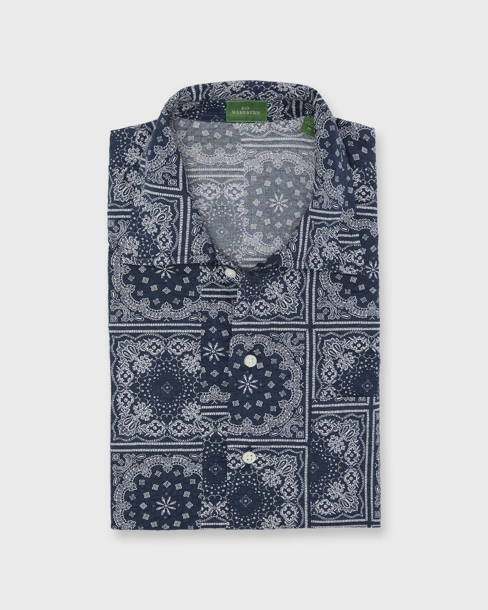 Sid Mashburn Ripley Shirt Navy Paisley Seersucker