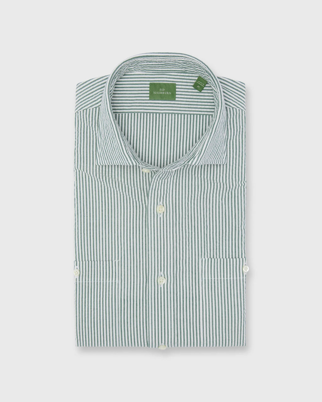Sid Mashburn Marquez Shirt Green/White Seersucker