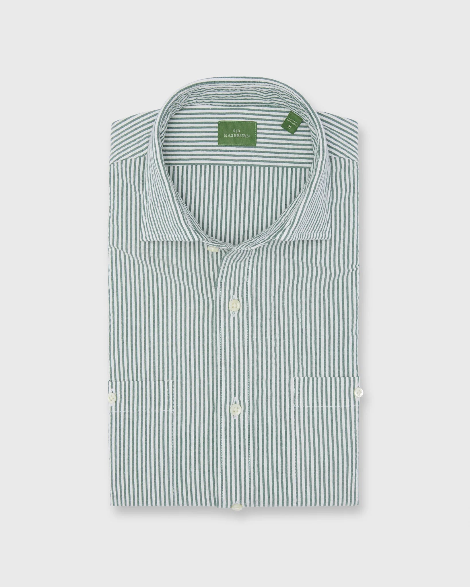 Sid Mashburn Marquez Shirt Green/White Seersucker