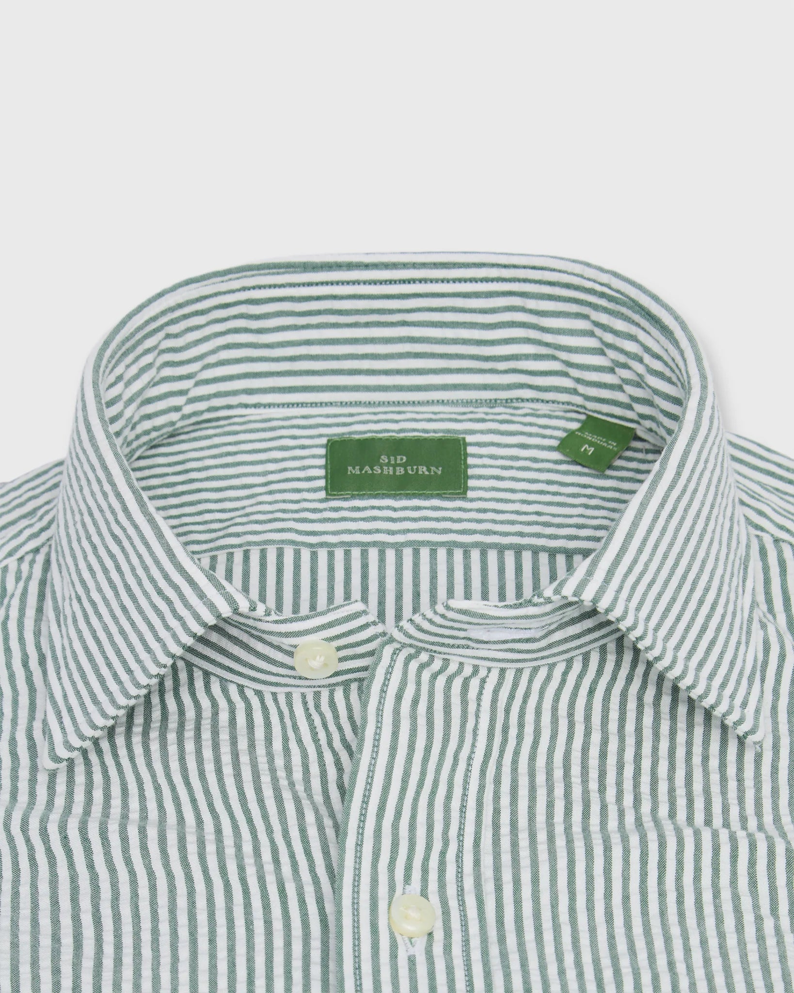 Sid Mashburn Marquez Shirt Green/White Seersucker